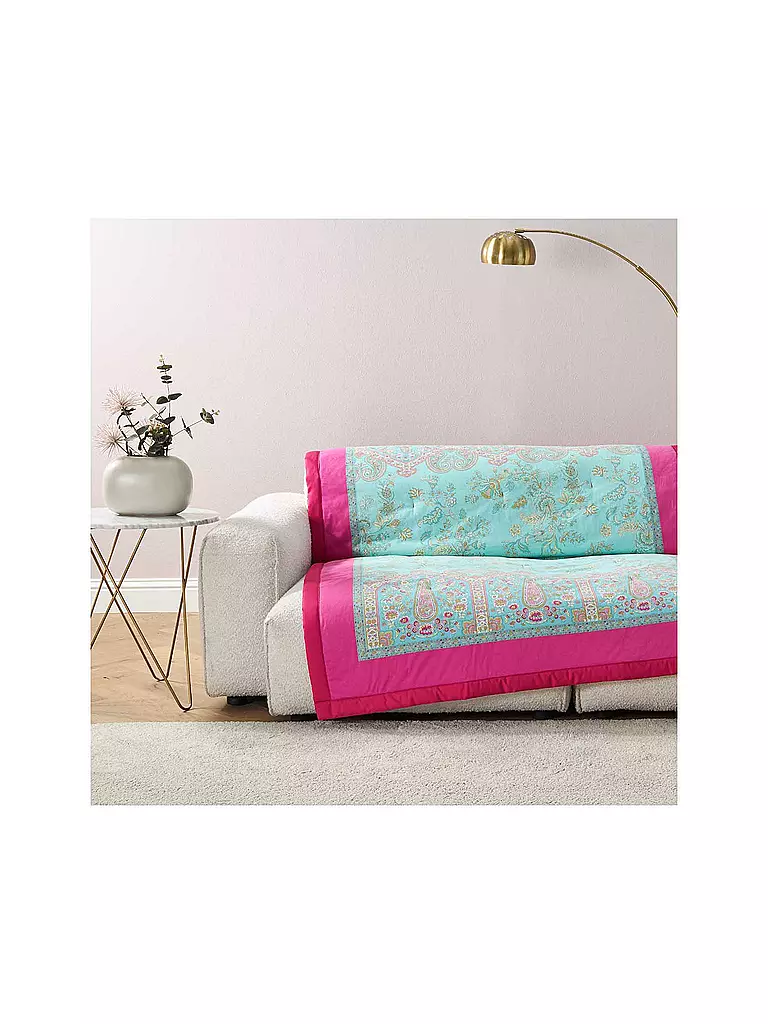 BASSETTI | Plaid INDIAN ROSES 135x190cm Mint | beige