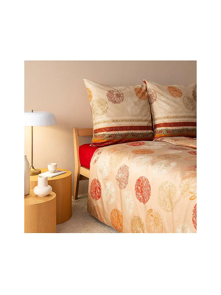 BASSETTI | Satin Bettwäsche  70x90cm / 140x200cm FLORENCE Rot | dunkelrot