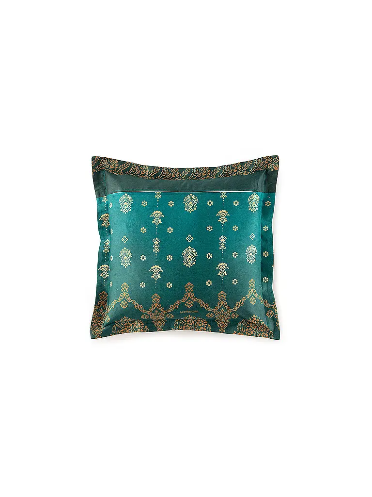 BASSETTI | Satin Bettwäsche  70x90cm / 140x200cm GOLD DECOR Smaragdgruen | Petrol