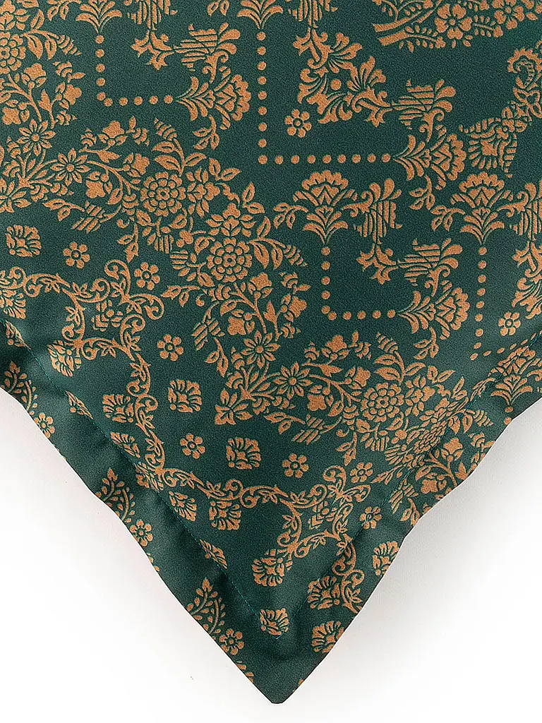BASSETTI | Satin Bettwäsche  70x90cm / 140x200cm GOLD DECOR Smaragdgruen | Petrol