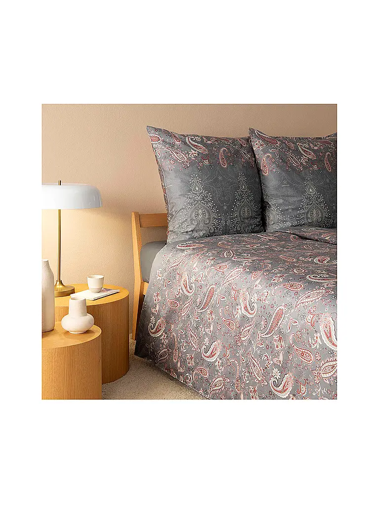 BASSETTI | Satin Bettwäsche  70x90cm / 140x200cm MONNALISA  Grau | grau