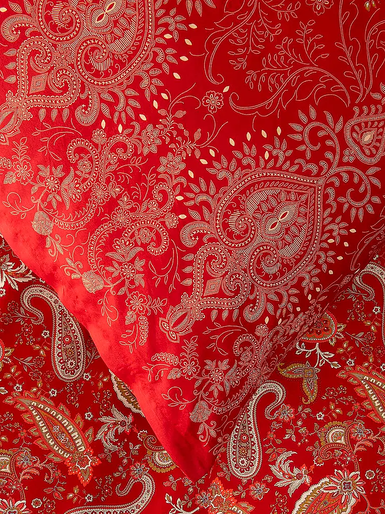 BASSETTI | Satin Bettwäsche  70x90cm / 140x200cm MONNALISA Rot | dunkelrot