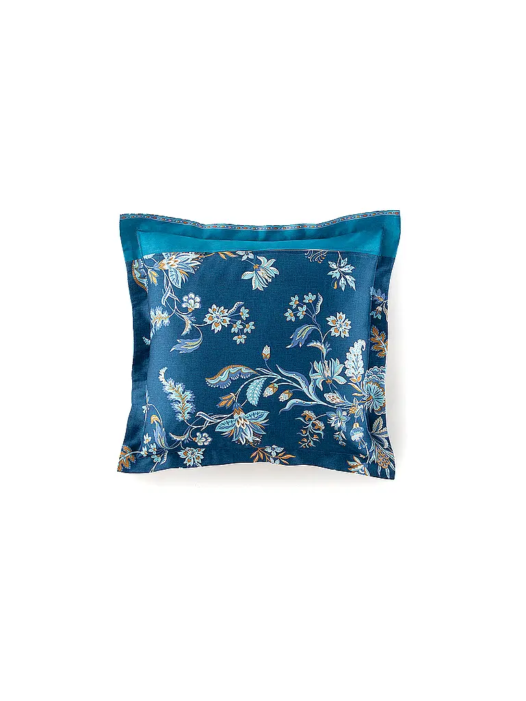 BASSETTI | Satin Bettwäsche 2x70x90cm/  200x200cm INDIAN ROSES Blau | 
