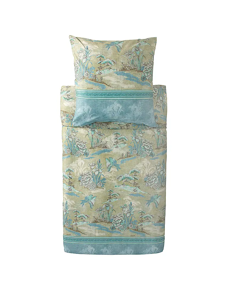 BASSETTI | Satin Bettwäsche 70x90cm / 140x200cm ACQUAFORTE  Gruen | mint