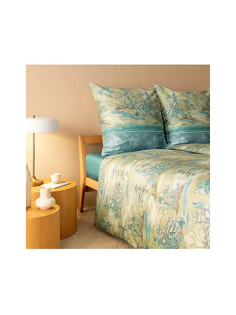 BASSETTI | Satin Bettwäsche 70x90cm / 140x200cm ACQUAFORTE  Gruen | 