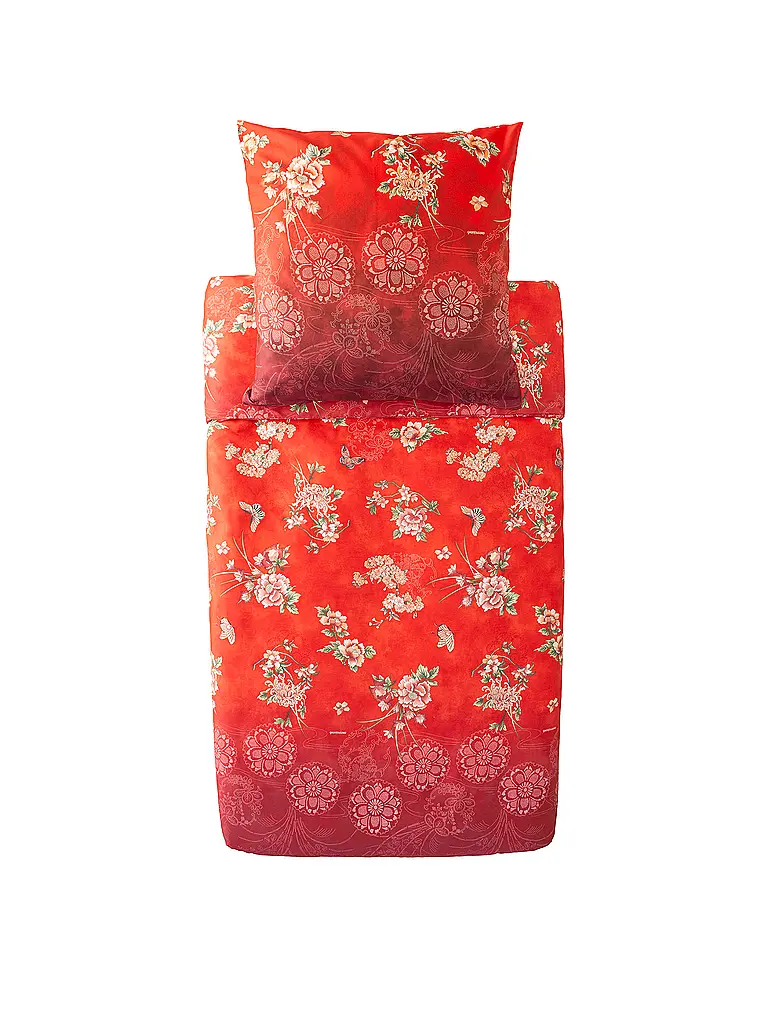 BASSETTI | Satin Bettwäsche 70x90cm / 140x200cm ESPERIDI  Rot | rot