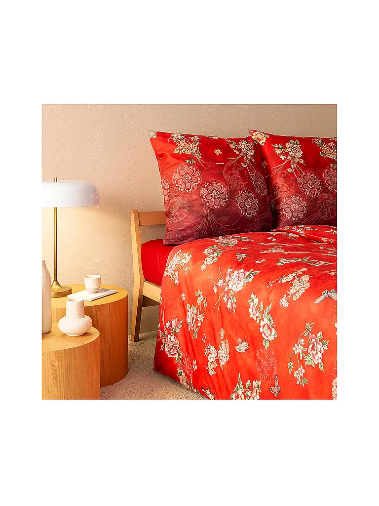 BASSETTI | Satin Bettwäsche 70x90cm / 140x200cm ESPERIDI  Rot | 