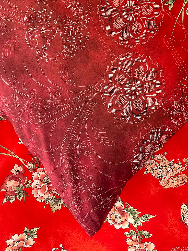BASSETTI | Satin Bettwäsche 70x90cm / 140x200cm ESPERIDI  Rot | 