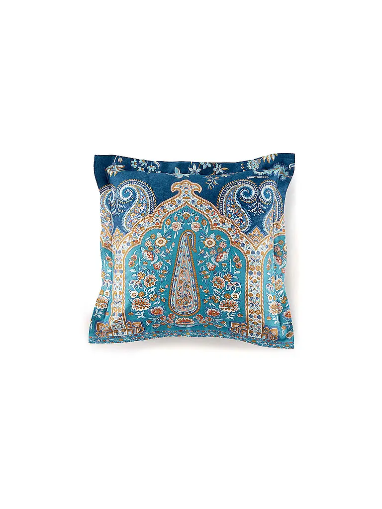BASSETTI | Satin Bettwäsche 70x90cm / 140x220cm  INDIAN ROSES Blau | 