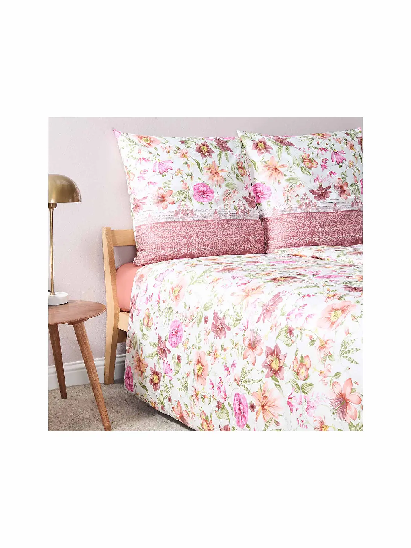 BASSETTI | Satin Bettwäsche CASABLANCA 70x90cm/140x200cm Altrosa | rosa
