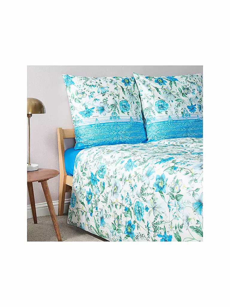 BASSETTI | Satin Bettwäsche CASABLANCA 70x90cm/140x200cm Blau | blau