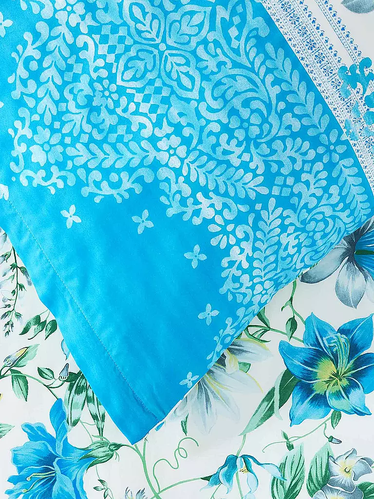 BASSETTI | Satin Bettwäsche CASABLANCA 70x90cm/140x200cm Blau | blau