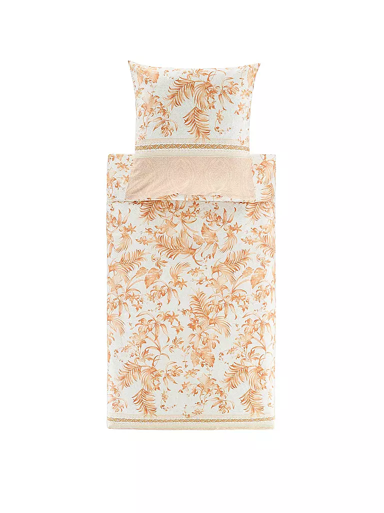 BASSETTI | Satin Bettwäsche IBISCUS 70x90cm/140x200cm Creme/Koral | beige
