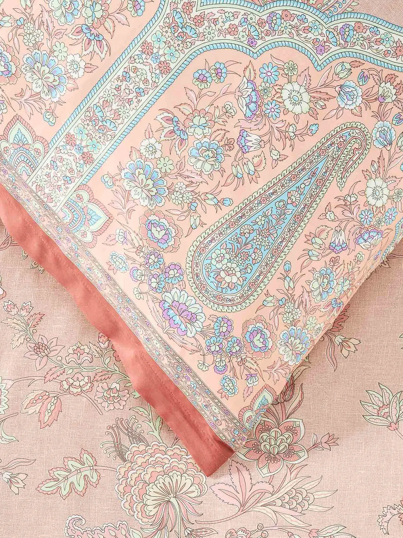 BASSETTI | Satin Bettwäsche INDIAN ROSES 2x 70x90cm / 200x200cm Beige | beige
