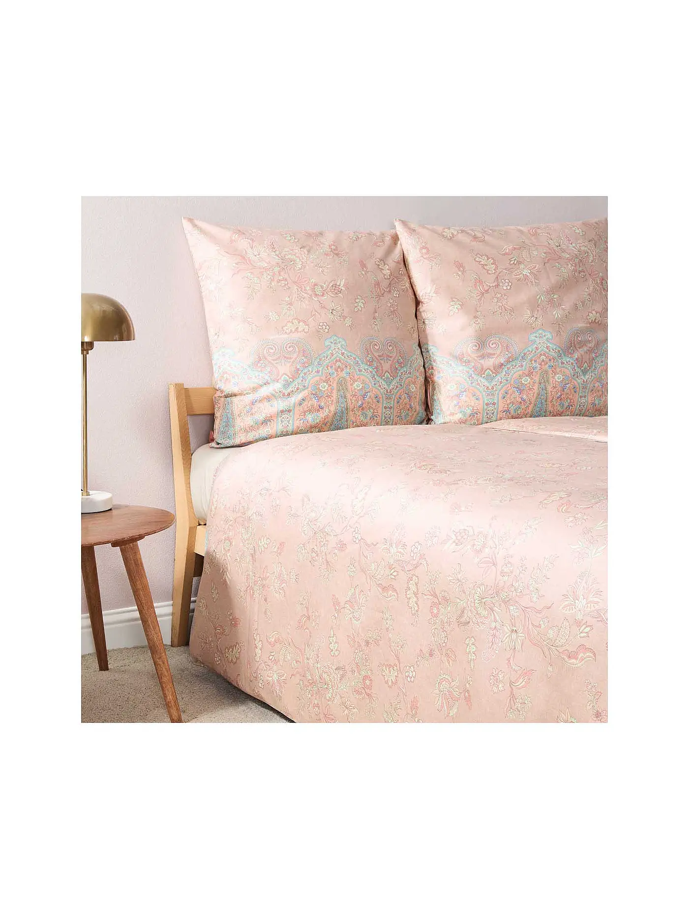 BASSETTI | Satin Bettwäsche INDIAN ROSES 70x90cm/140x200cm Beige | beige