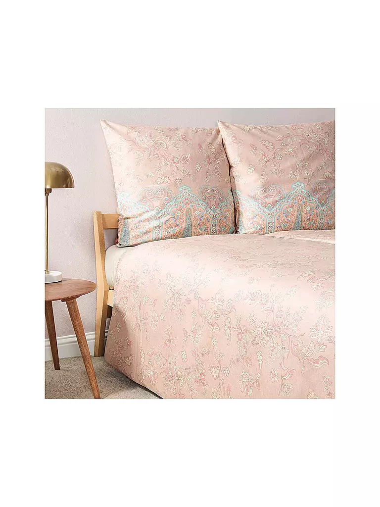 BASSETTI | Satin Bettwäsche INDIAN ROSES 70x90cm/140x200cm Beige | beige