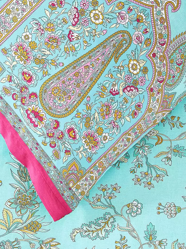 BASSETTI | Satin Bettwäsche INDIAN ROSES 70x90cm/140x200cm Mint | beige