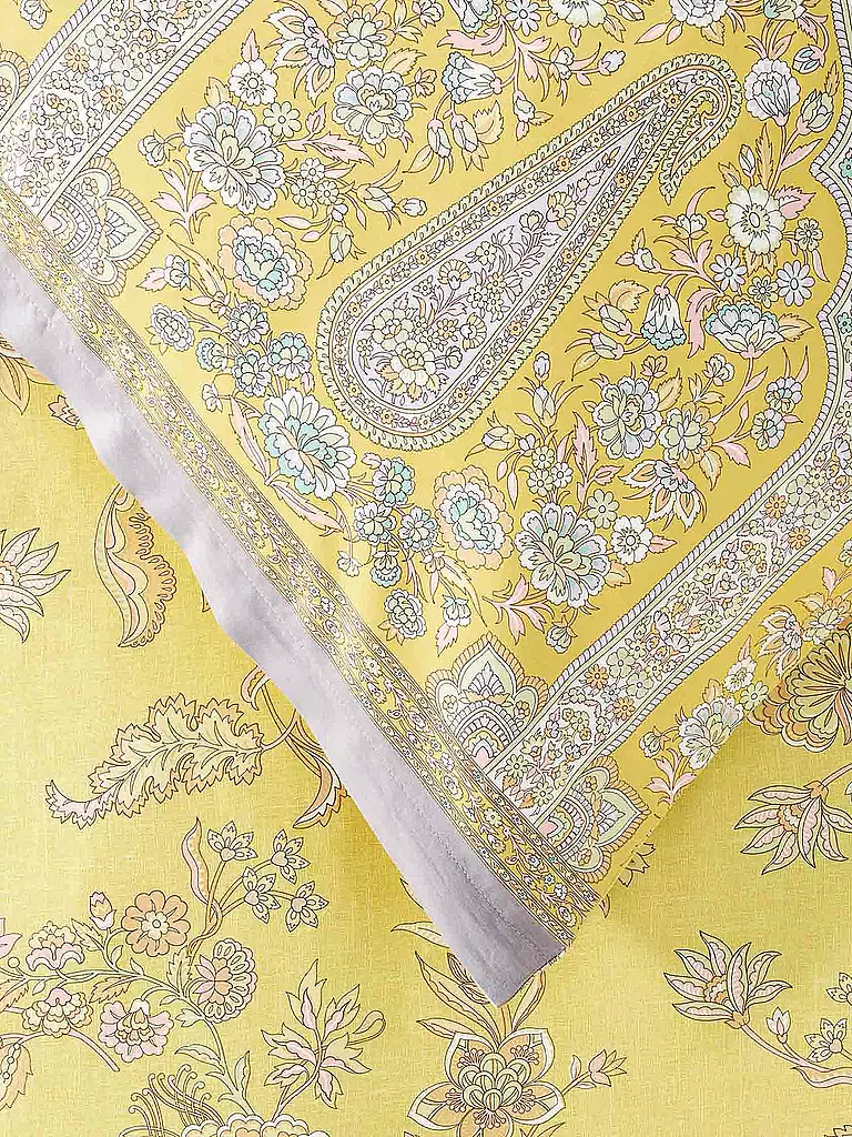 BASSETTI | Satin Bettwäsche INDIAN ROSES 70x90cm/140x220cm Gelb | gelb