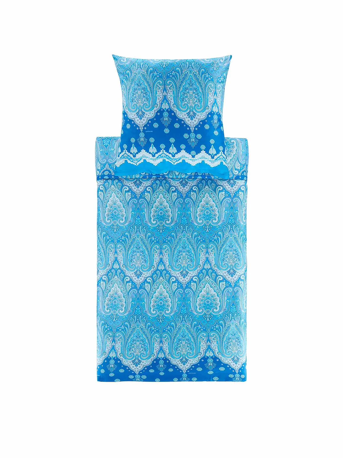 BASSETTI | Satin Bettwäsche ISOLABELLA 70x90cm/140x200cm Orange | blau