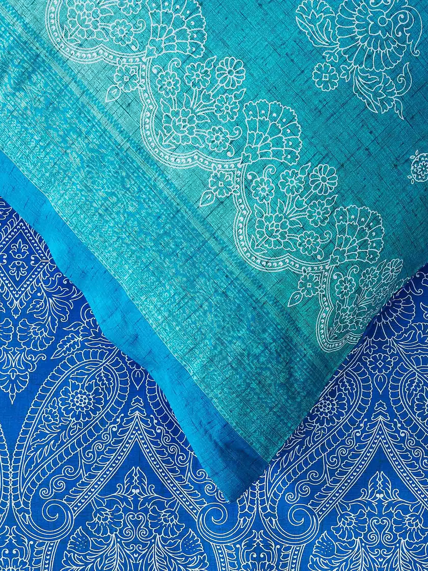 BASSETTI | Satin Bettwäsche KERALA 2x 70x90cm / 200x200cm  | blau