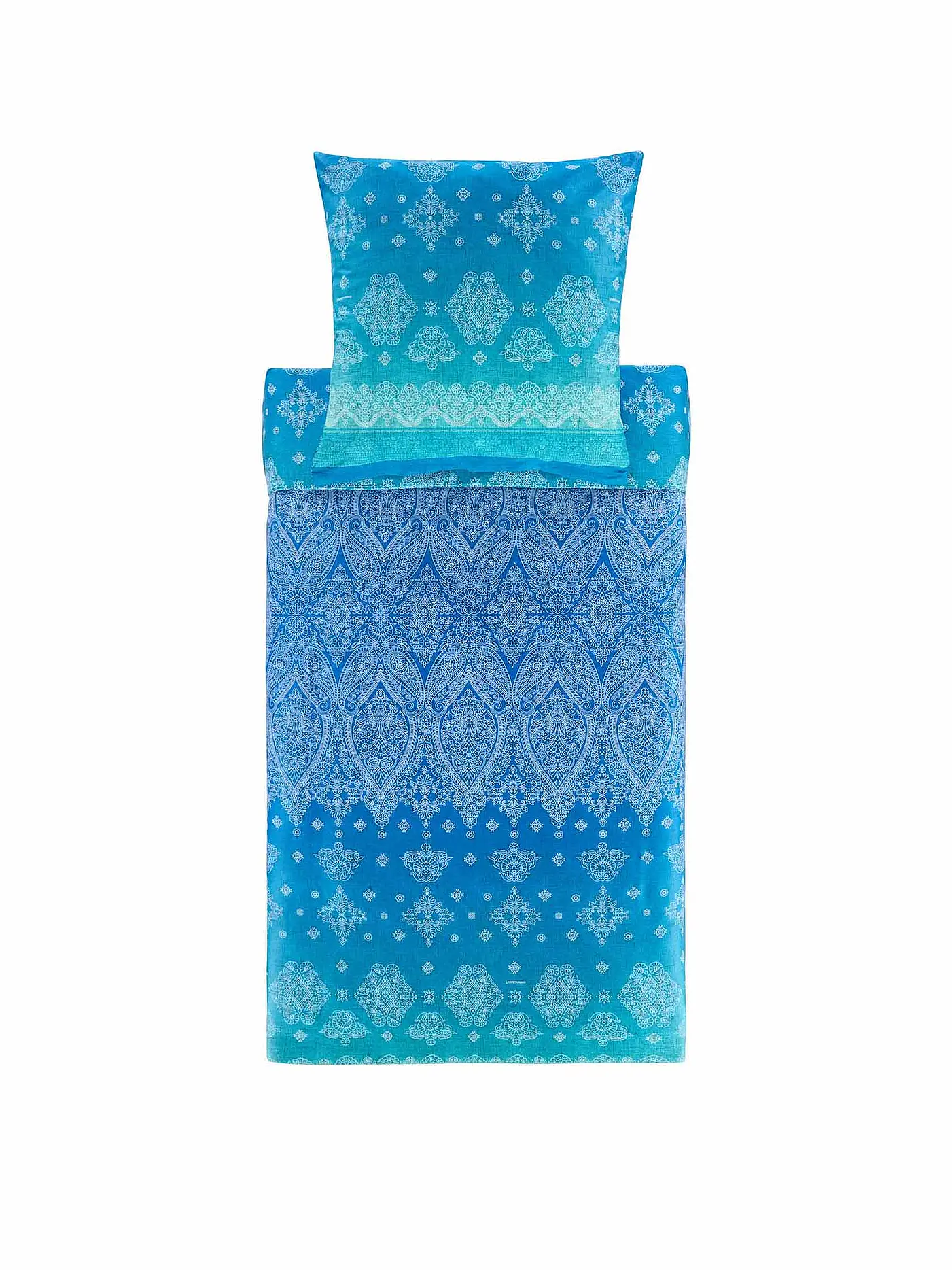 BASSETTI | Satin Bettwäsche KERALA 70x90cm/140x200cm Orange | blau