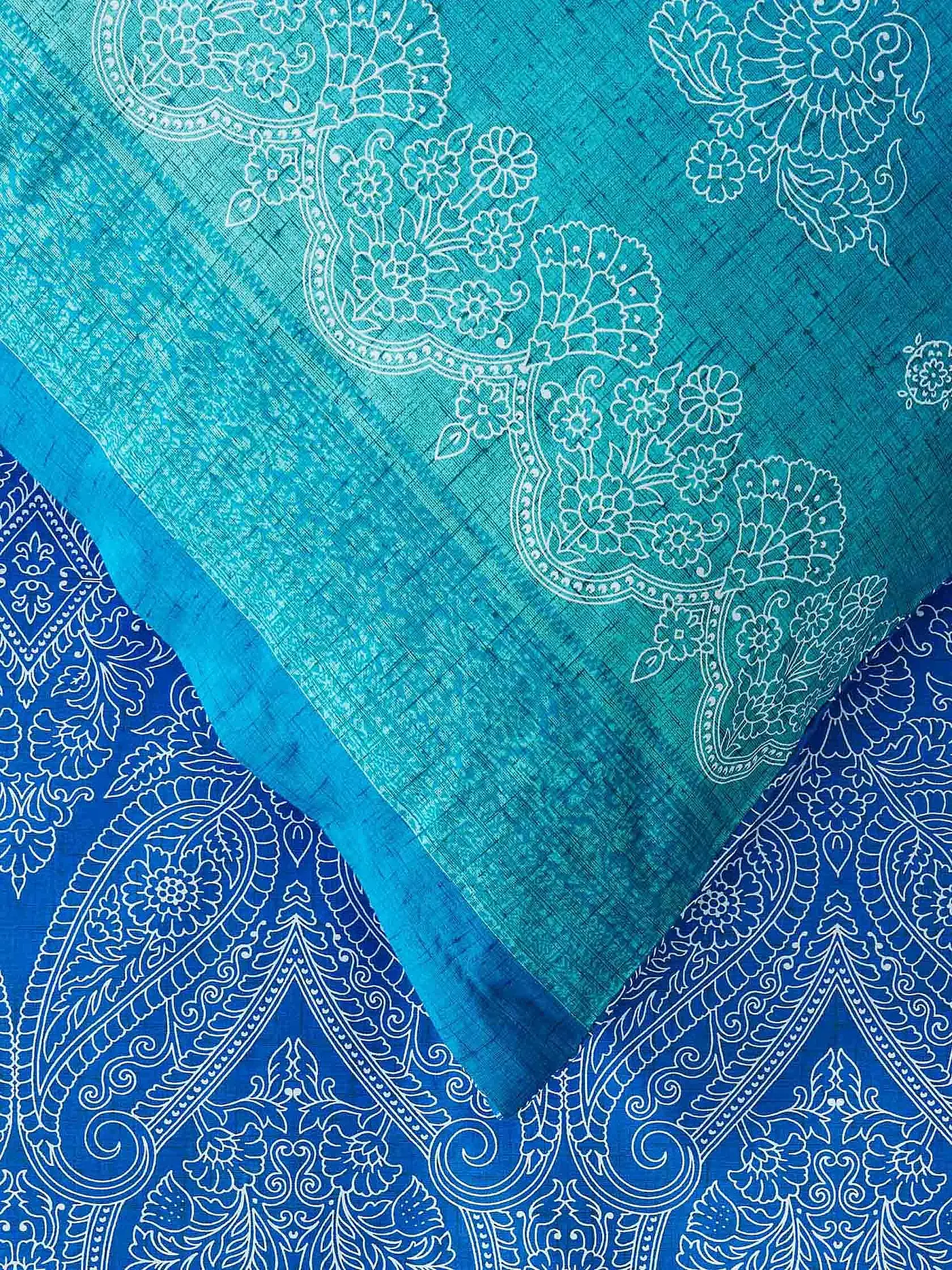 BASSETTI | Satin Bettwäsche KERALA 70x90cm/140x200cm Blau | blau