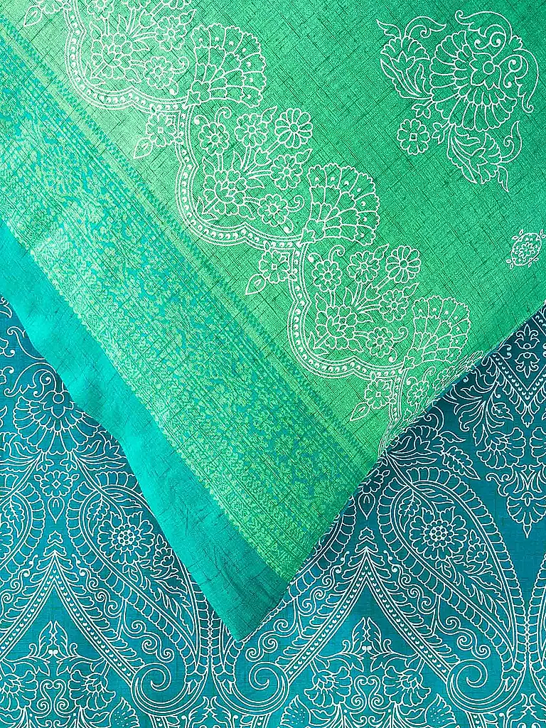 BASSETTI | Satin Bettwäsche KERALA 70x90cm/140x200cm Gruen | grün