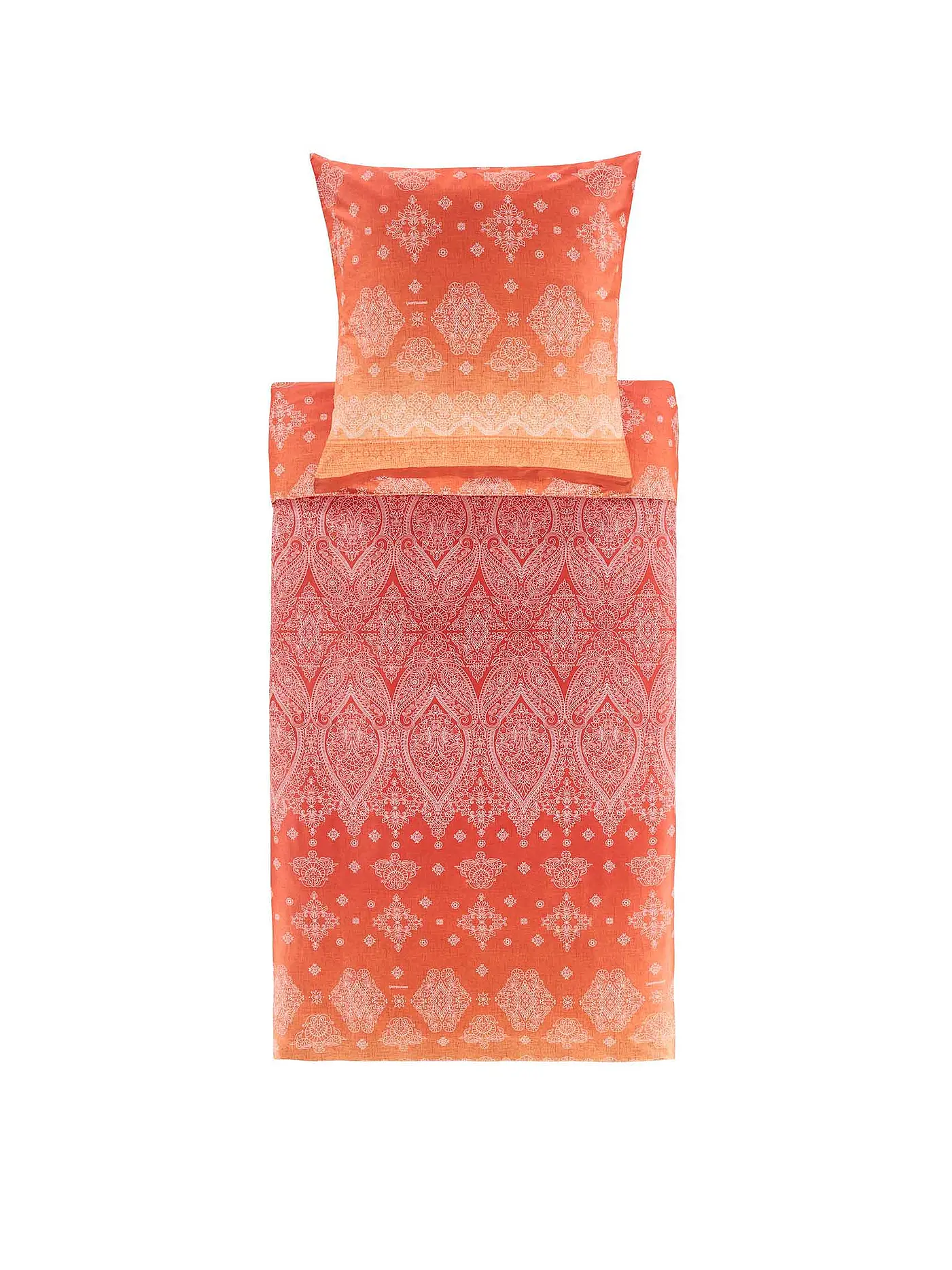 BASSETTI | Satin Bettwäsche KERALA 70x90cm/140x200cm Orange | orange