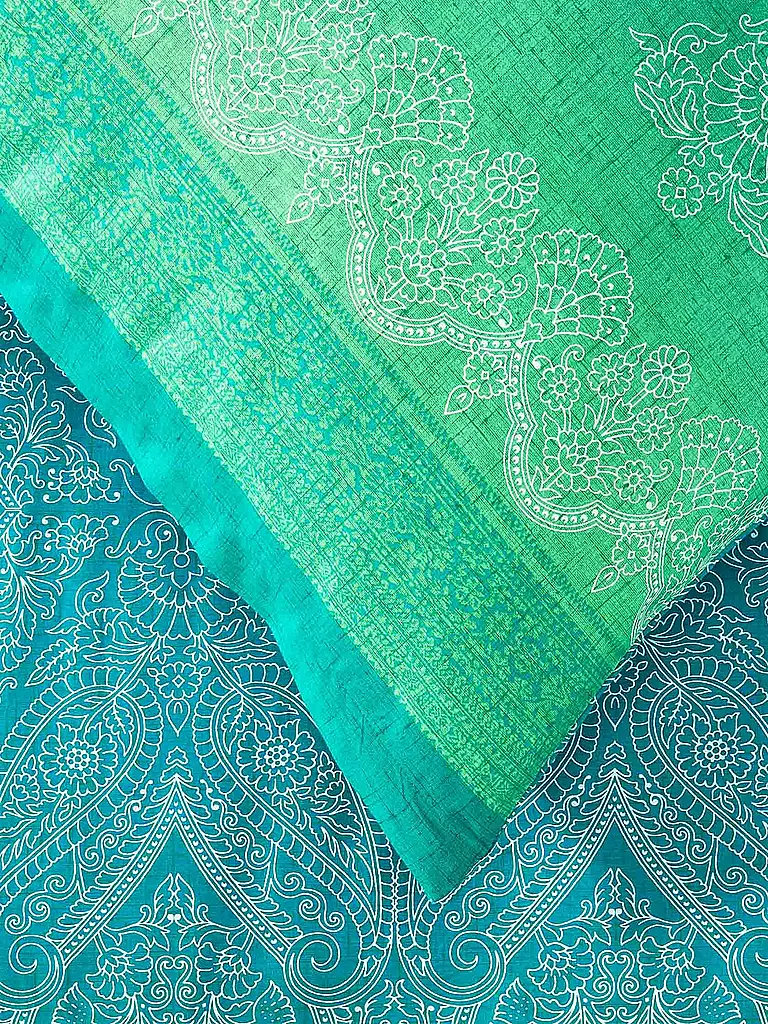 BASSETTI | Satin Bettwäsche KERALA 70x90cm/140x220cm Gruen | blau