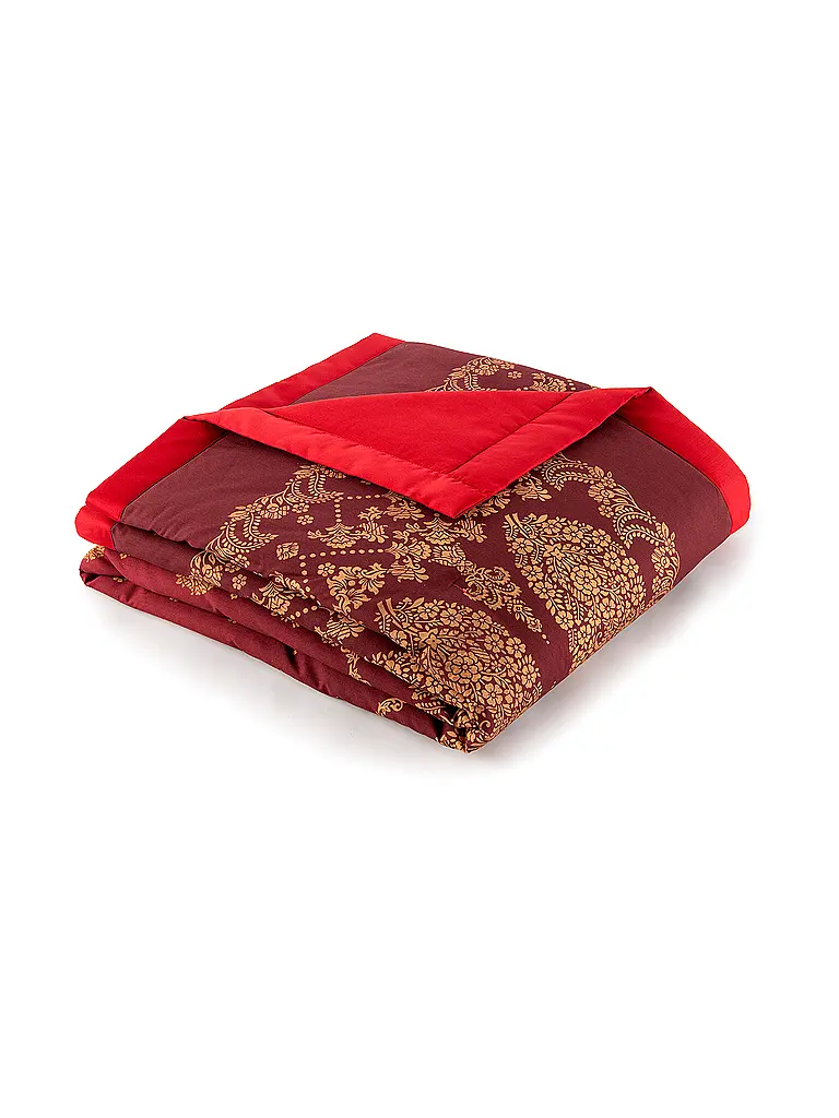 BASSETTI | Tagesdecke - Plaid 135x190cm GOLD DECOR Rot | dunkelrot