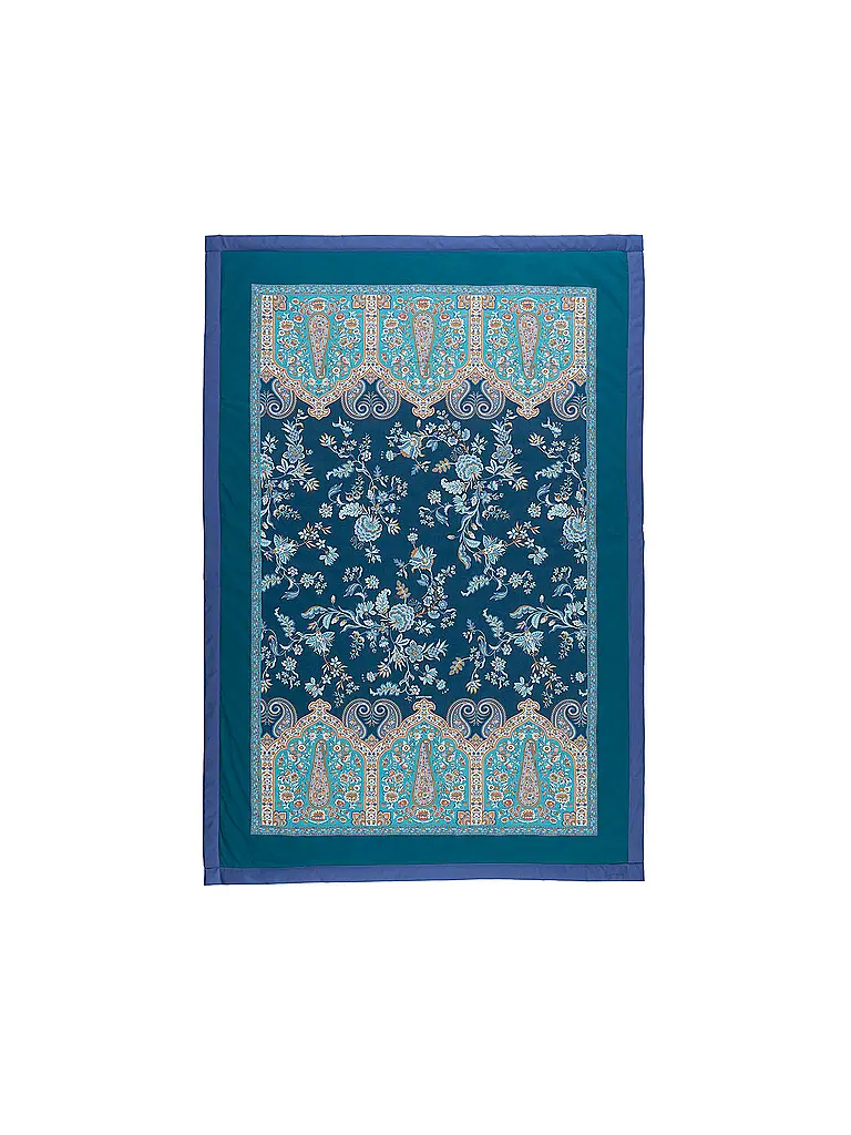 BASSETTI | Tagesdecke - Plaid 135x190cm INDIAN ROSES Blau | dunkelblau