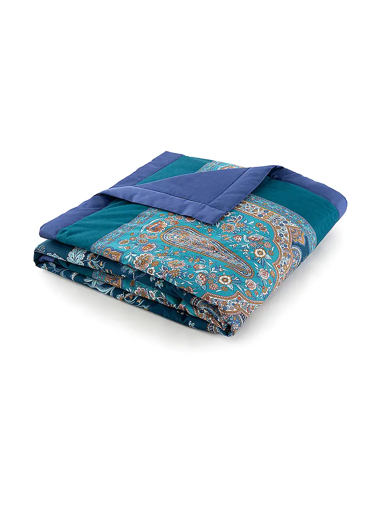 BASSETTI | Tagesdecke - Plaid 135x190cm INDIAN ROSES Blau | 