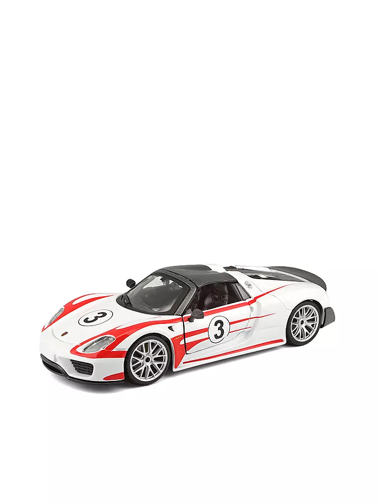 BBURAGO | Modellfahrzeug - 1:24 Race Porsche 918 Spyder, Weissach | weiss