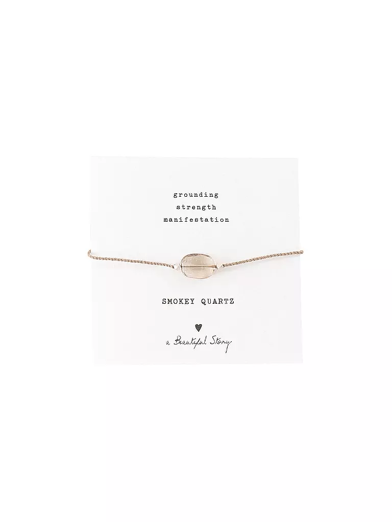 BEAUTIFUL STORY | Edelsteinkarte - Armband Rauchquarz | beige