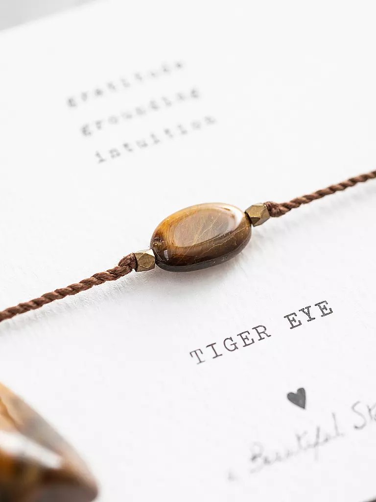 BEAUTIFUL STORY | Edelsteinkarte - Armband Tigerauge | braun