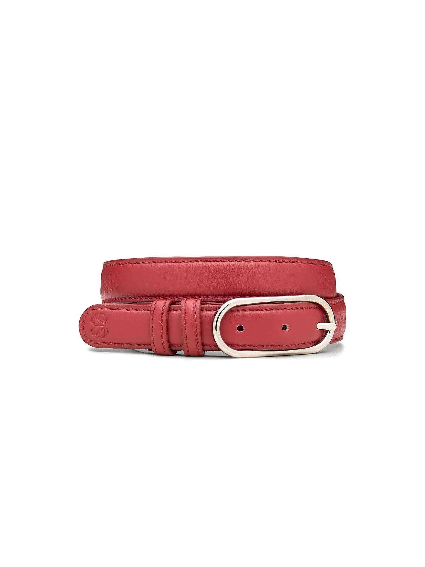 BECKSÖNDERGAARD | Ledergürtel GLOSSY NOLA LEATHER BELT Dusty Cedar Red | dunkelrot