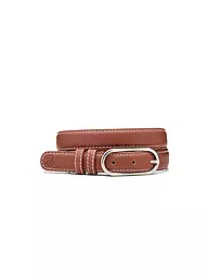 BECKSÖNDERGAARD | Ledergürtel GLOSSY NOLA LEATHER BELT Dusty Cedar Red | braun