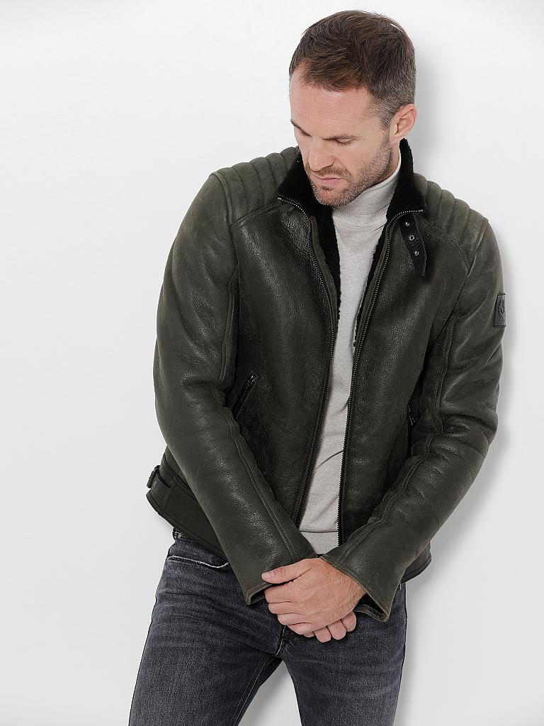 BELSTAFF | Lammfelljacke - Lammleder "Westlake" | olive