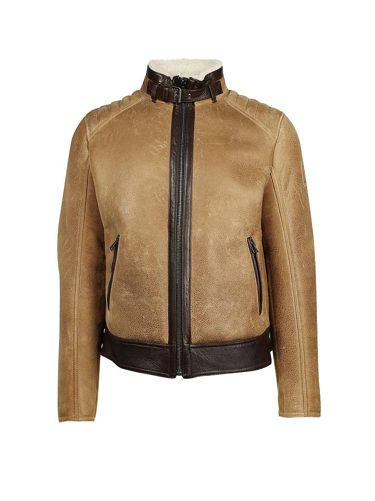 BELSTAFF | Lederjacke - Lammfelljacke "Vestlake" | beige