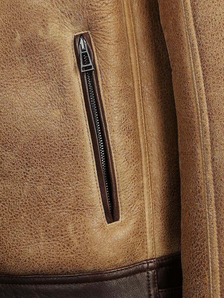 BELSTAFF | Lederjacke - Lammfelljacke "Vestlake" | beige