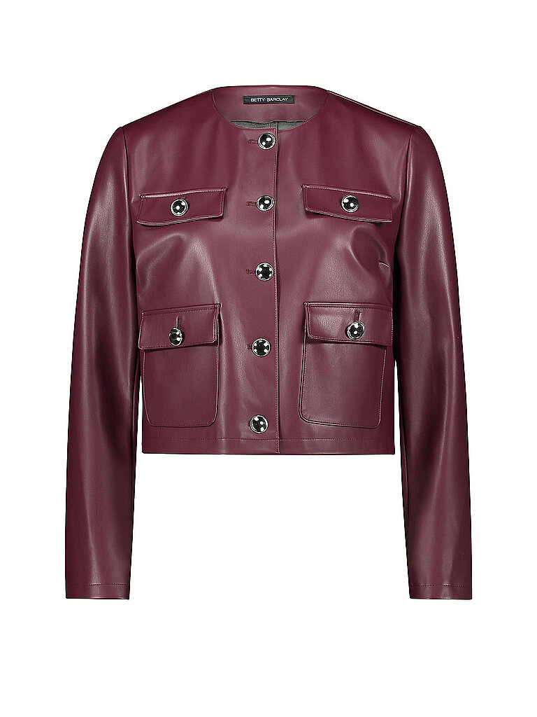 BETTY BARCLAY Jacke in Lederoptik dunkelrot | 44