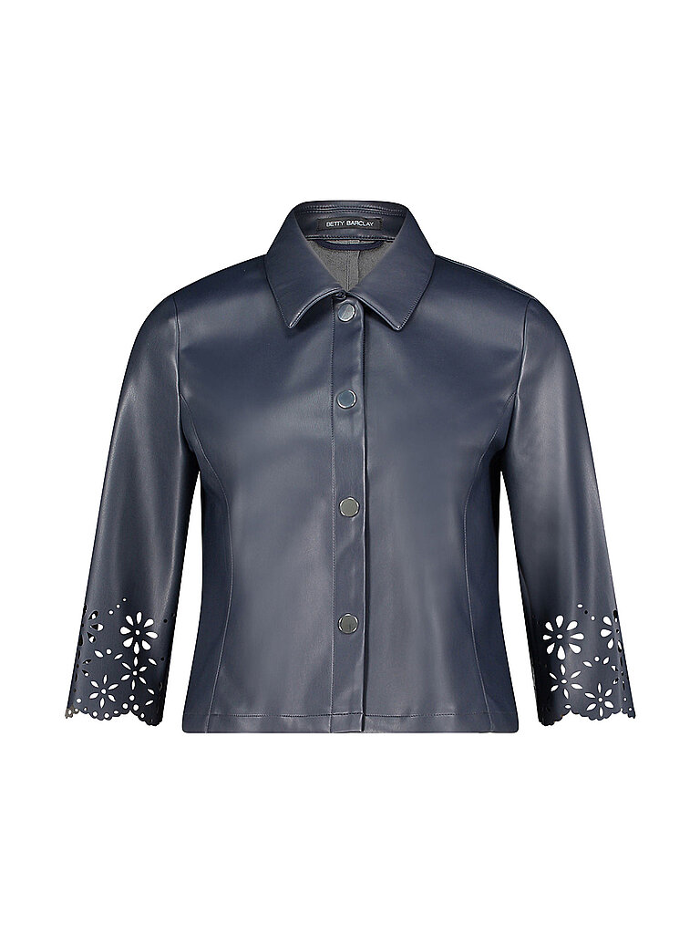 BETTY BARCLAY Blazer  in Lederoptik dunkelblau | 48