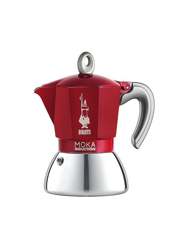 BIALETTI Espressokocher Moka Induction 4 Tassen Alu/Rot rot