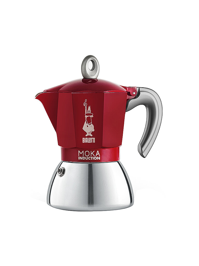 BIALETTI Espressokocher Moka Induction 6 Tassen Alu/Rot rot