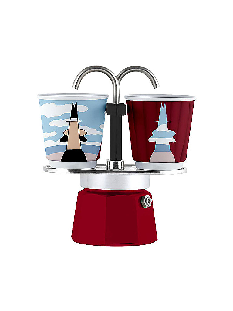 BIALETTI Espressokocher Mini Express 2 Tassen Rot Dekor rot
