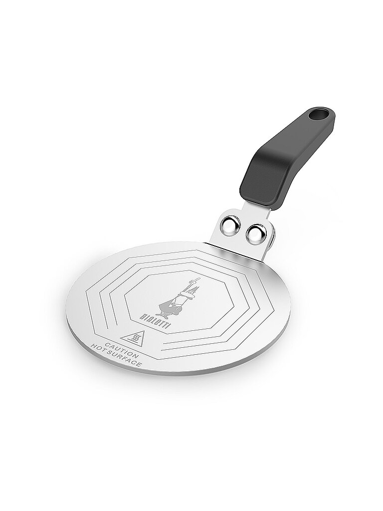Induktionsplatte für Espressokocher 13cm Edelstahl silber baby