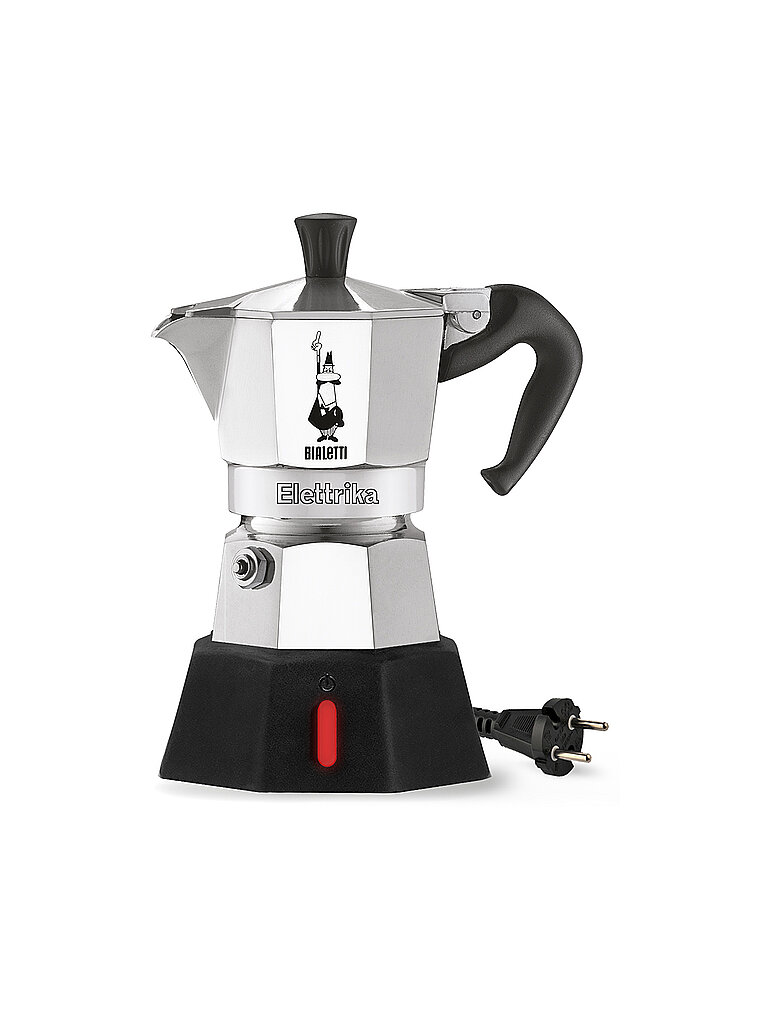 BIALETTI Espressokocher elektrisch MOKA 2 Tassen Alu / Schwarz silber