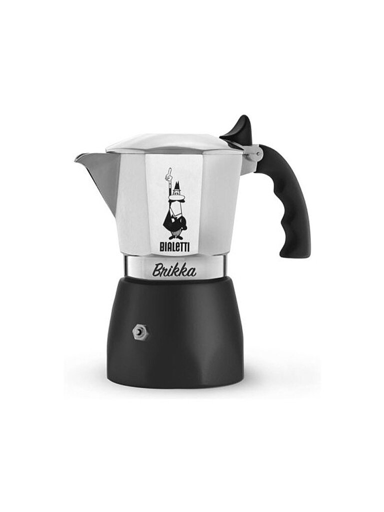 BIALETTI Espressokocher BRIKKA 2 Tassen Alu / Schwarz silber