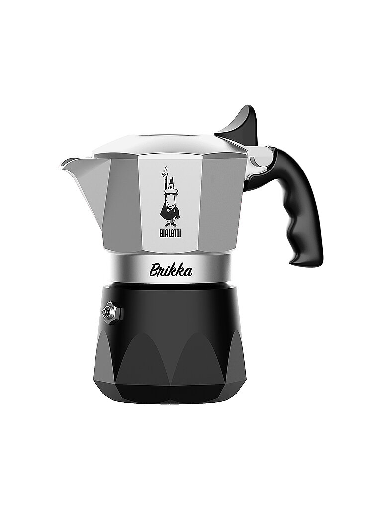 BIALETTI Espressokocher BRIKKA 4 Tassen Alu / Schwarz silber