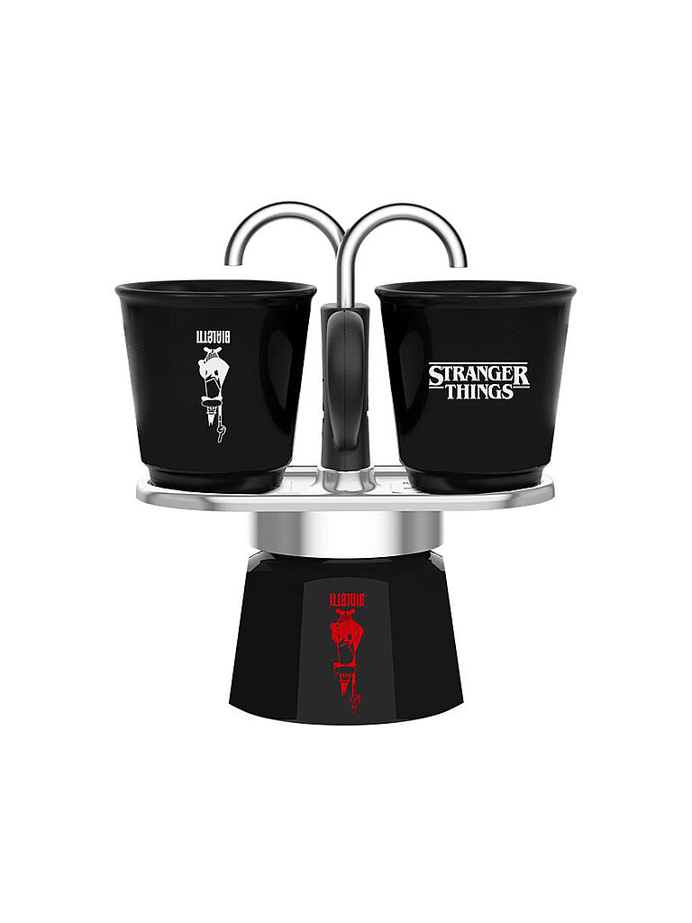 Bialetti Schwarz Mini Espressokocher 2 Tassen Stranger Things Eg